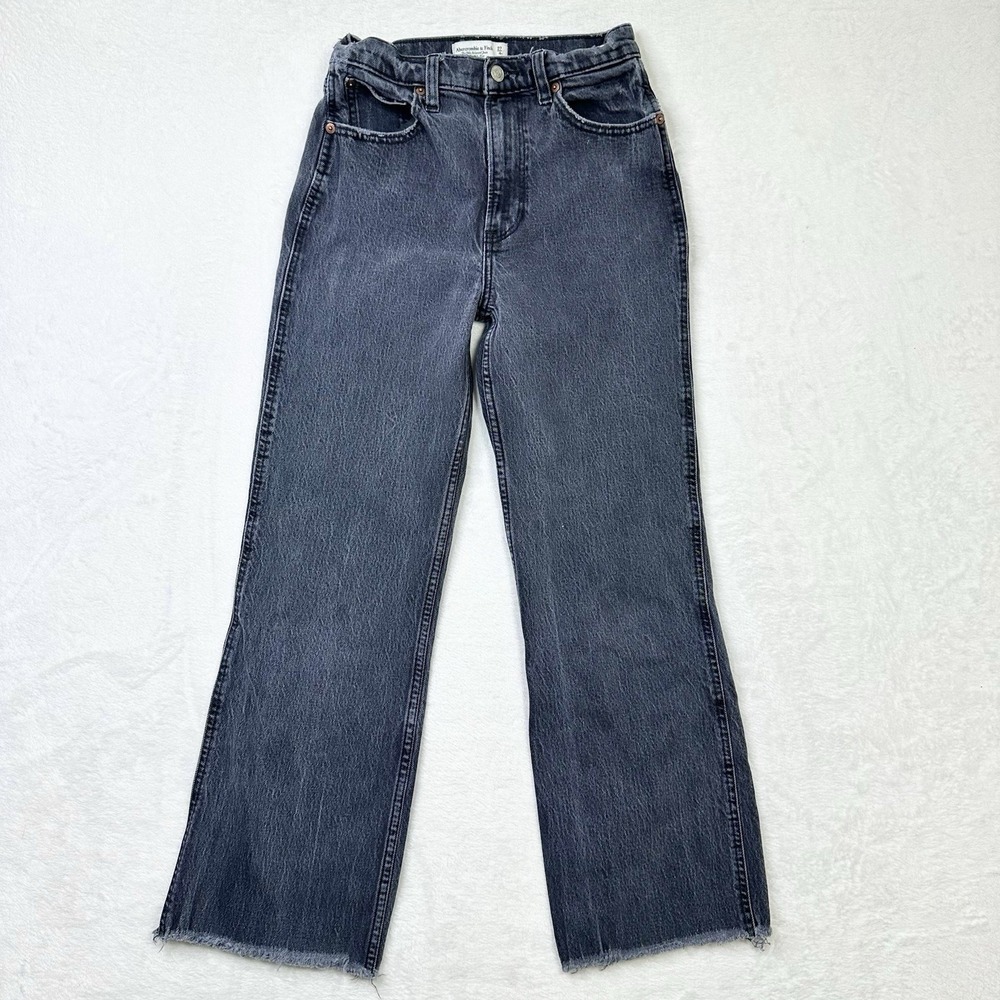 Abercrombie & Fitch High-Rise Wide-Leg Jeans - Washed Black